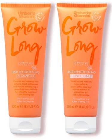 Umberto Giannini Grow Long Shampoo & Conditioner Duo, Vegan & Cruelty Free Root Stimulating Shampoo & Hair Lengthening Conditioner Bundle, 2 Pack