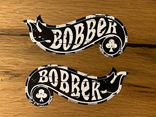 24/7stickers MG416 / 2X Bobber Oldschool Aufkleber je 11x4,5cm Motorrad Biker Sticker Racing Oldtimer Vintage Retro Style Custom Umbau Rockabilly