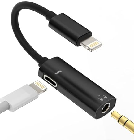 für iPhone Kopfhörer Klinke Adapter(2in1) AUX Kabel 3.5mm auf Lightning Netzteil Fast Charger für Apple MFI Zertifiziert Schnellladegerät Ladestecker Splitter Zubehör für 14 13 12 11 Pro Max L+3.5
