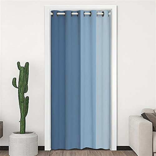 SK Studio Vorhang Blickdicht Thermo Gardinen mit Ösen Türvorhang Kälteschutz Wärmeisolierend für Schlafzimmer Wohnzimmer Tür Schrank Vorhang Blau 2, 150x200cm