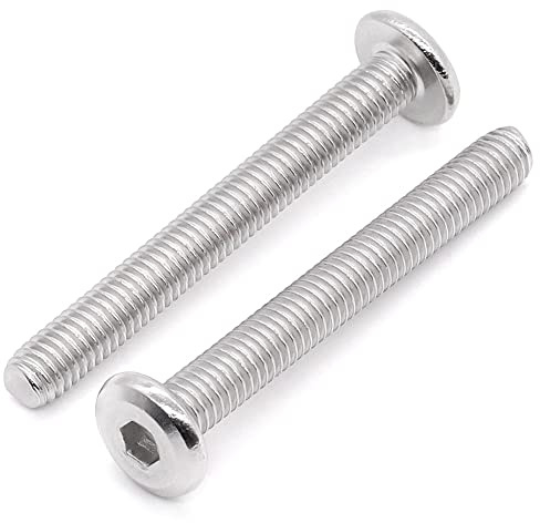 Glvaner M10-1.5 x 80mm Binding Screws, Furniture Screws, Connection Bolts, Flat Round Head Socket Head Cap Screws 304 Stainless Steel 18-8, Full Thread, 6 pcs