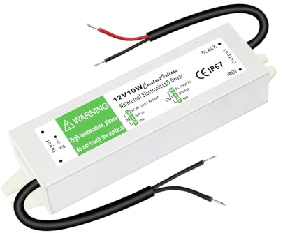 LED Trafo 12V 10W, Trafo 230V auf 12V LED Netzteil 830mA, IP67 Wasserdicht | LED Driver Transformator 230V 12V, LED Netzteil 12V Für MR11 G4 MR16 GU5.3, Keine Mindestbelastung/Flimmern/Rauschen