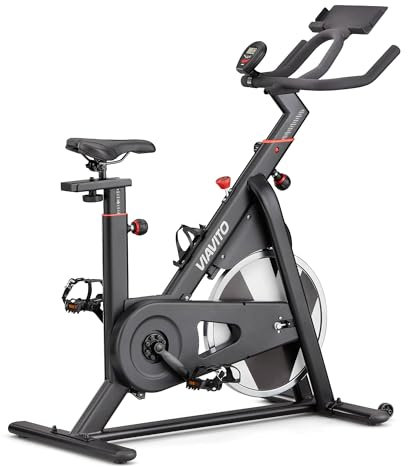 Viavito Indoor Cycle Veloria Home Cardio Cycling Workout Stationary Exercise Bike, Quiet Multi-Level Resistance, 9kg Flywheel, LCD Display, Tablet Holder, Ergonomic Toe Cages, Spin Bike for Home Use