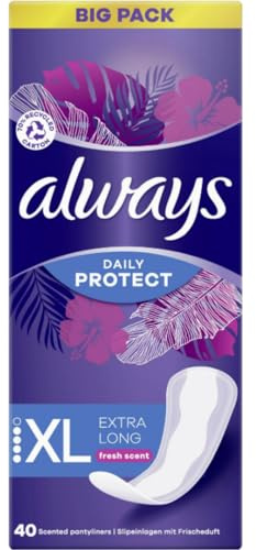 Daily Protect Extra Long Täglicher extra langer Schutz mit leichtem Duft Slipeinlagen Damenbinden Pads 40 STÜCK