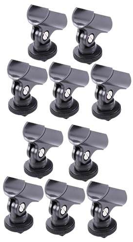 TOYANDONA 2 Sets Flexibler Mikrofonclip Und Ständerset Mit Blitzschuhhalterung Für Kameras Robuster Mikrofonhalter Aus Kunststoff 5 Stück * 2