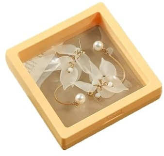3D-Schweberahmen 6 stücke Geschenk Box Anti-oxidation PE Film Suspension Box Schmuck Lagerung Verpackung Box Lippenstift Schmuck Tragen Rüstung(Color:Yellow,Size:7X7X2cm)