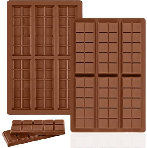 2 Stück Silikonform für 6 Mulden Schokolade,Silikonform Schokolade, Antihaft Schokoladenform in Lebensmittelqualität,machen BPA-frei Antihaftbeschichtung,Silikonform Fondant für Kinderpartys & Backen