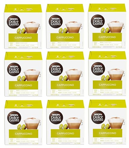 NESCAFÉ DOLCE GUSTO Cappuccino Coffee Pods x16 (Pack of 9, Total 72 Pods)