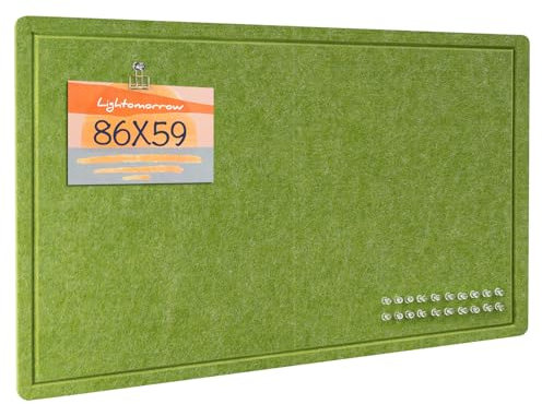 Pinnwand, 86 x 59 Zentimeter Filzbrett - dekorative Pinnwand, Korkbrett-Alternative für die Wand, faltbares Bilderbrett mit selbstklebendem Vision Board Gebetsbrett und 20 Pinnadeln - Laubgrün