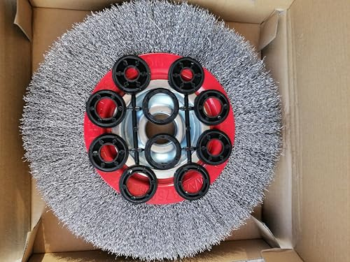 SIO Cepillo de Alambre 250 mm para Esmeriladora de Banco – Rueda de Púas Metálicas Alta Resistencia – Cepillo Circular para Desbaste, Eliminación de Óxido y Limpieza en Taller y Metal