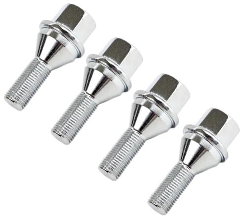 BASPHHH écrou Jante Compatible avec Chrysler pour 200 2015-2017 Goujons de Roue Boulons de Roue Argent 28 mm M12 × 1,25