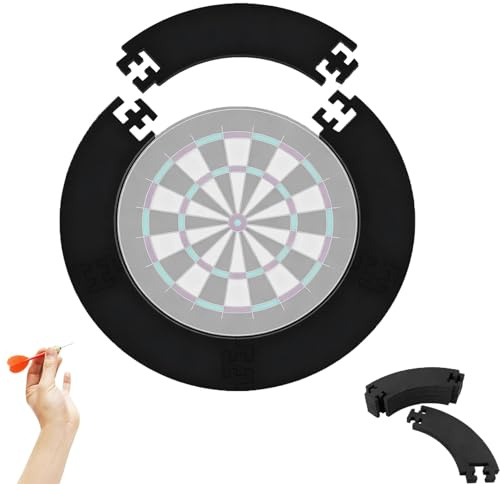 Aro de Protección para Diana, Anillo de Captura Envolvente para Dardos, EVA Placa Posterior de La Diana, para la Protección de la pared Tablero de Protección, Fácil de Empacar(Negro)