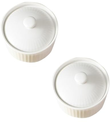 Hemobllo 2 pièces Ramequins Céramique Ustensiles Pâtisserie Pour Dessert Flan Pudding Four et Micro-ondes