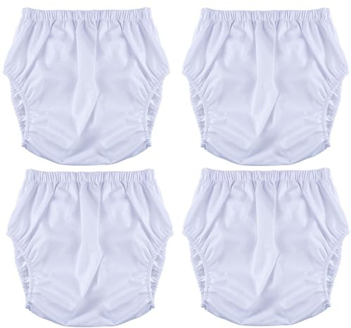 4 Stück Wasserdichte TPU-Windelhöschen Für Erwachsene, Menstruationsunterwäsche, Geräuschlos Und Auslaufsicher, Waschbar, Für Lange AutofahrtenWhite,2XL