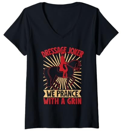 Women's Hobby Horse Rider Dressage Joker English Riding Horse V-Neck T-Shirt