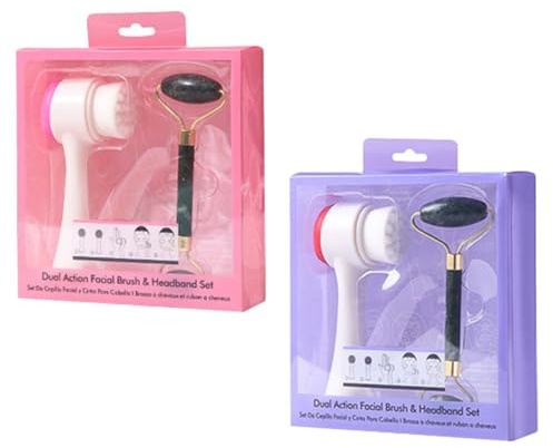 MAGICLULU Rodillo de Jade Doble para Masaje Facial y Corporal Cabezal Doble de Silicona, 2 Piezas para Reducir Edema y Masaje de Ojos Color Aleatorio