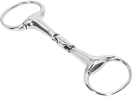 Cryfokt Anneau de Bâillon pour Cheval, Filet à Anneau Libre en Acier Inoxydable Antirouille de 125 Mm avec Embout à Maillon Ovale pour Le Contrôle et Le Confort de l'entraînement du Cheval