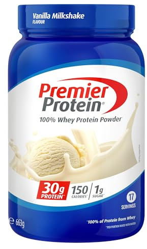 Premier Protein - Whey 100% Protein Powder - Vanilla Milkshake - 663g