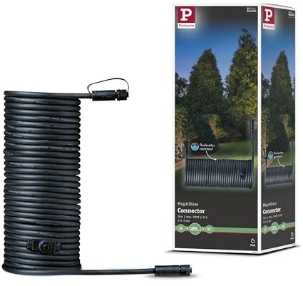 Paulmann 939.28 Sistema di Illuminazione Plug & Shine Cavo di Giunzione 1000 cm 93928 Nero 24 V