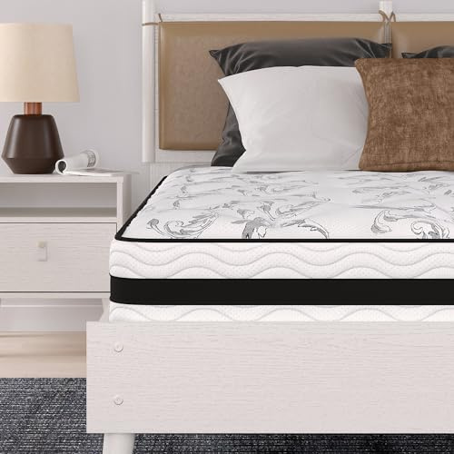 Signature Design by Ashley Full Size Chime 8 Inch Medium Firm Innerspring Mattress with Pressure Relief Quilt Foam, Fiberglass-Free, Mattress In A Box