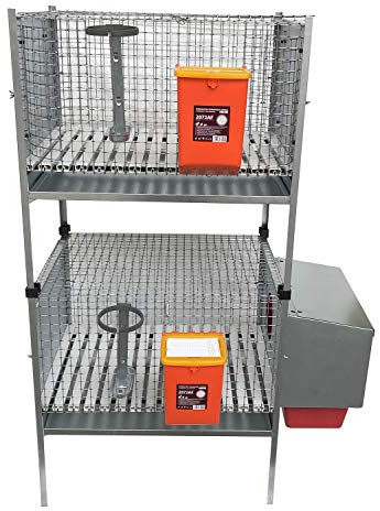 Gabbia Conigli Conigliera Venere 2 Piani Sovrapposti 1 Fattrice + 1 Maschio. Misure Max cm L95 x P65 x H140. Completa di Tutto l'Occorrente. Compresi giunti di Sovrapposizione