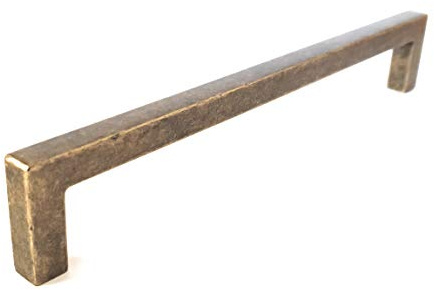 French Furniture Fittings Deep Antique Brass Finish Kitchen Cabinet D Pull Handles – Set of 6 Cupboard Drawer Bow Boss Handles, 128mm, 160mm or 192mm, Contemporary Ergonomic Design (160mm)