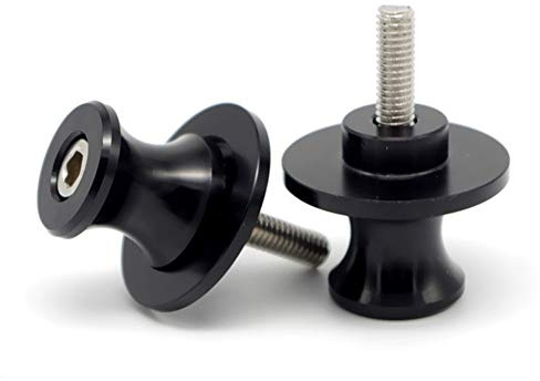 M6 Schwingenschutz, 2 Stück Schwingenadapter Ständer Bobbins Spool Racingadapter Ständeraufnahme, 6mm Motorrad CNC Montageständer Schwinge Ständer Schraube Schwinge Spulen,Schwarz