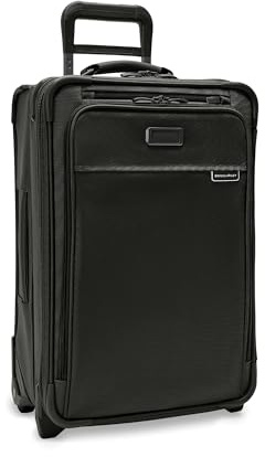Briggs & Riley Essential 22 2-Wheel Expandable Carry On - Luggage for Travel, Suitcases with Wheels, Softside Rolling Bag for Men & Women, Self-Repairing Zipper - Baseline Collection, Black