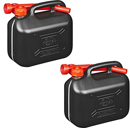 2x Kraftstoffkanister 5L schwarz Kunststoff Reserve Diesel Benzinkanister