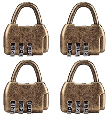 HRASY Lot de 4 mini cadenas à combinaison rétro pour journal intime cadenas à combinaison vintage