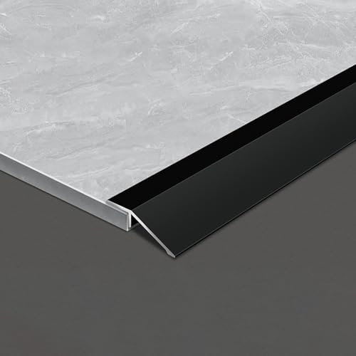 Raouoae Perfil De Transición De Aluminio 90cmx3, Rampa Ajustable De 35mm Para Suelos, Alfombras, Baldosas Y Madera, Fácil Instalación Y Diseño Antideslizante(Schwarz)