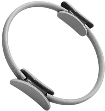 perfeclan Cerchio Pilates, Anello da Pilates, Anello Flessibile Resistente con Maniglie Imbottite, Fitness Attrezzi Casa, Allenamenti Yoga, Fitness Ring per Esercizi Interni della Cosce e Gambe,Grigio