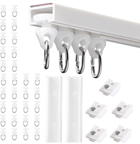 CHZIMADE 9.8FT/3M Ceiling Curtain Track Curtain Rail Track Plastic Curtain Rails for Bed RV Curtain Track Room Devider