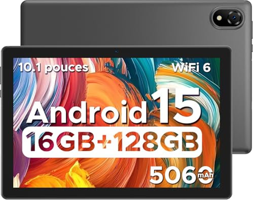 DOOGEE U10 Tablette Android 15 [2025], 16GB RAM + 128GB ROM(2TB TF) Tablette 10 Pouces, 2.0 GHz, WiFi-6 / BT 5.0 / 5060mAh / 8MP+5MP Tablette Tactile, Gris