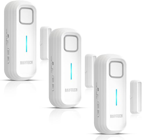 DAYTECH Kylskåpkalarm, fönsterlarm, dörrlarm, hus, dörr- och fönsterlarm, sensor, trädgårdsskjul, 120 dB, signal, husinbrottslarm, dörrlarm, sensor, fördröjd varning (förpackning med 3)