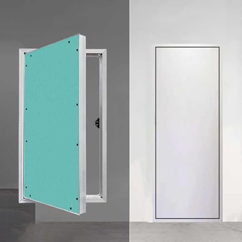 Vibeo Revisionsklappe Überstreichbare Dachbodentür aus Gipskarton, Trockenbau-Zugangsklappe mit Magnetischem Druckschalter, Unterputz-Verstecktür für Dachboden/Garage/Hotel(20x32in/50x80cm)
