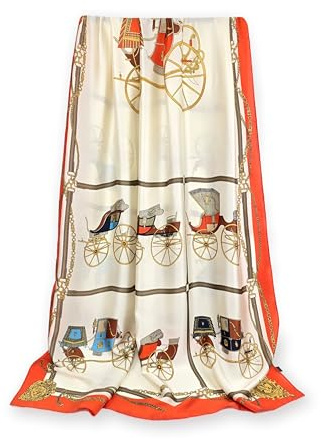 GLORIS Écharpe fine et soyeuse pour femme - 180 x 90 cm - Avec imprimés colorés - Foulard pour femme - Écharpe en soie élégante, 180x90 cm