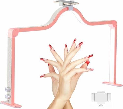 XDRGOOIUY Halbmond-Nagel-Schreibtischlampe, Halbmond-Tischlampe mit Halter, 50 W Nageltechnik-Leuchten, Mondlicht-Nageltechnik für Nageltisch, Tattoos, Lesen