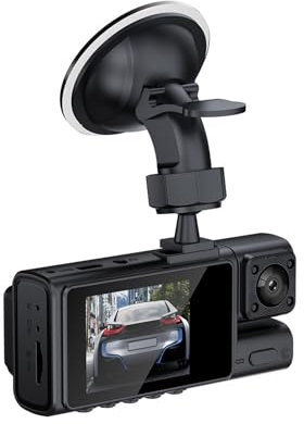 3 Channel Driving Recorder Night Vision HD 1080P Car Camcorder Front Rear Inside Camera WiFi Loops Recording 24H Parking Monitor(Without WiFi)