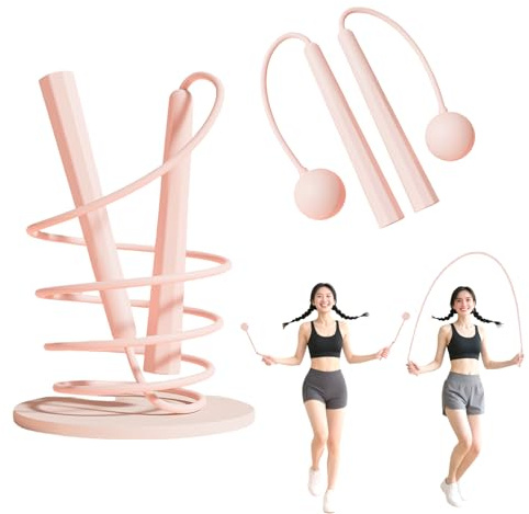 springseil fitness 2 in 1 - Kugeln aus Gummi 35mm + Verstellbares PVC-Schnur, Rutschschutzgriffe aus Schaum für kinder & Ausdauer, Geeignet Mit Aufbewahrungstasche Und Gewichtsball