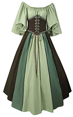 LKRSEEF Robe Victorienne Femme Grande Taille Moyen Age Gothique Deguisement Marquise Grande Taille Chic Souple Robe Renaissance Élégante Chic Baggy Costume Medieval 1900 Époque