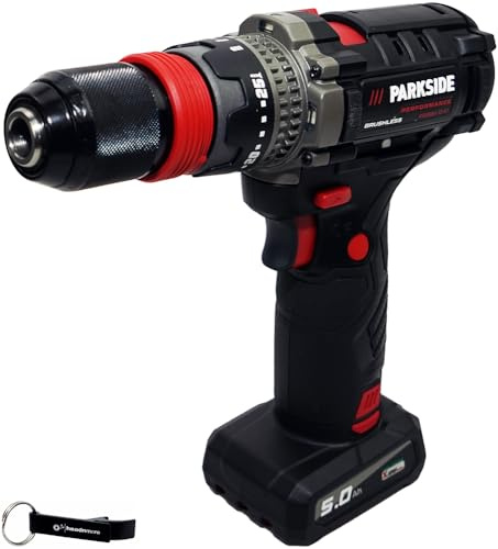 HEADNMORE Parkside Performance PPBSSA 12 12 V sladdlös borrskruvmejsel med 5 Ah batteri/6 A laddare + nyckelring
