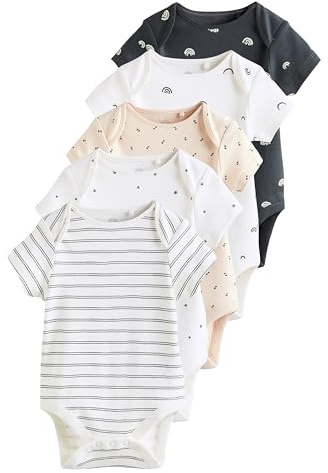 NEXT Bébé Lot de 5 bodies à manches courtes bébé Noir/blanc 2 Ans-3 Ans