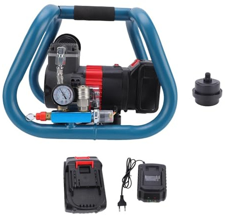 Fafeicy,Compressore D'Aria Cordless Pompa D'Aria Portatile Compressore D'Aria Ricaricabile 3L 8 Bar Motore Brushless per Pneumatici Auto Officina Uso Domestico con Batteria (Spina europea)