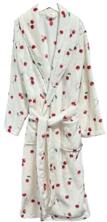 Surwin Bademantel Flauschig für Damen, Flanell Winter Fleece Herren Extra Weich Unisex Leichter Plüsch Bademantel mit Taschen und Bindegürtel