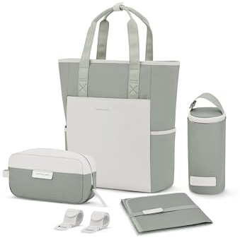 Kapten & Son Rucksack Lindby Diaper Set 18 L | 2in1 Wickelrucksack & Wickeltasche mit Kinderwagen- und Kofferbefestigung | inklusive Kulturtasche, Wickelunterlage & isolierter Flaschenhalter