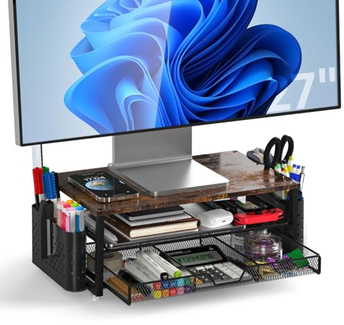 MOWETOO Support pour moniteur à 2 niveaux, support d'imprimante