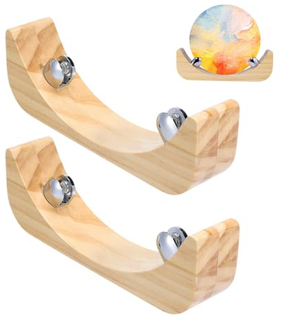 PH PandaHall 2pcs Support de Présentation en Bois Pour Art, Support d’Art en Forme d’Arc Pour Vitrail, Support Décoratif Rustique Pour Carreaux Céramiques Assiettes Images Maison Bureau, 20x6.5x4cm