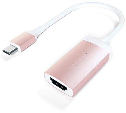 Satechi Adaptador Tipo-C a HDMI 4K (60Hz) de Aluminio - Compatible con MacBook Pro 2016/2017, MacBook 2015/2016/2017, Dell XPS, Lenovo, ChromeBook y más (Oro Rosa)