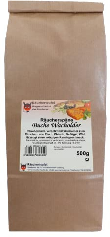 Räucherteufel Räuchermehl, Buchenmehl-Wacholder 3-5mm, 500g